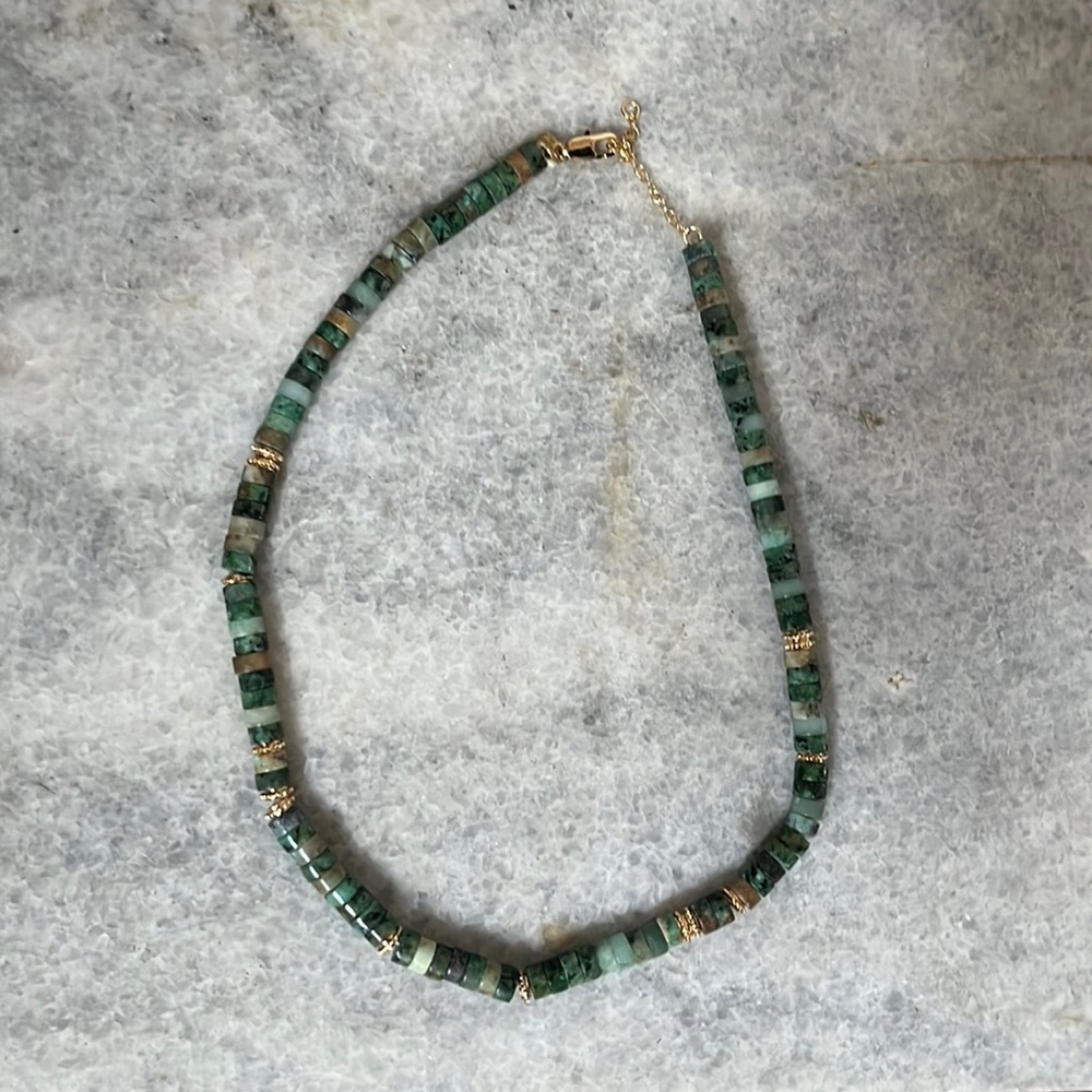 Sezane Josh necklace in blue green